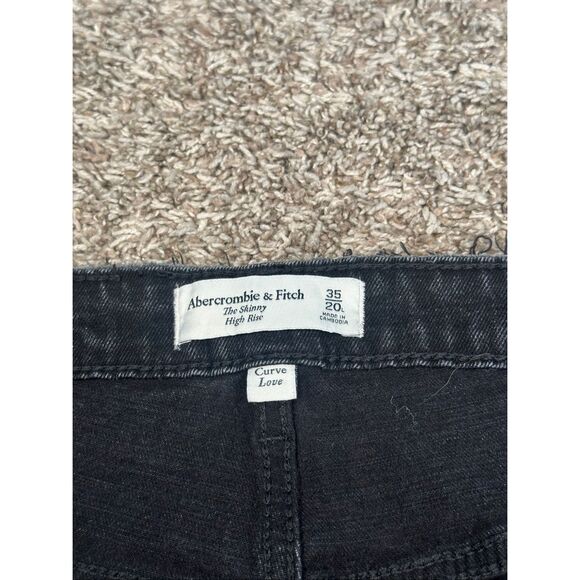 Abercrombie & Fitch Curve Love The Skinny High Rise Black Jeans Women’s 35/20L - Picture 4 of 13